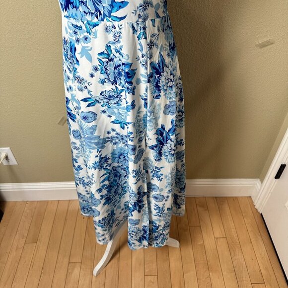 SHEIN Blue & White Floral Toile Midi Sundress Dress Size Small - Picture 7 of 12